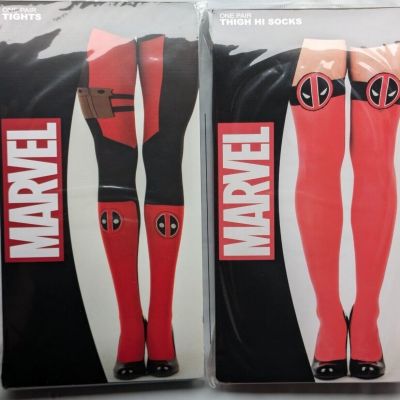 Marvel Deadpool Tight Stockings OR Thigh Hi Stocking Tight Costume Cosplay Adult